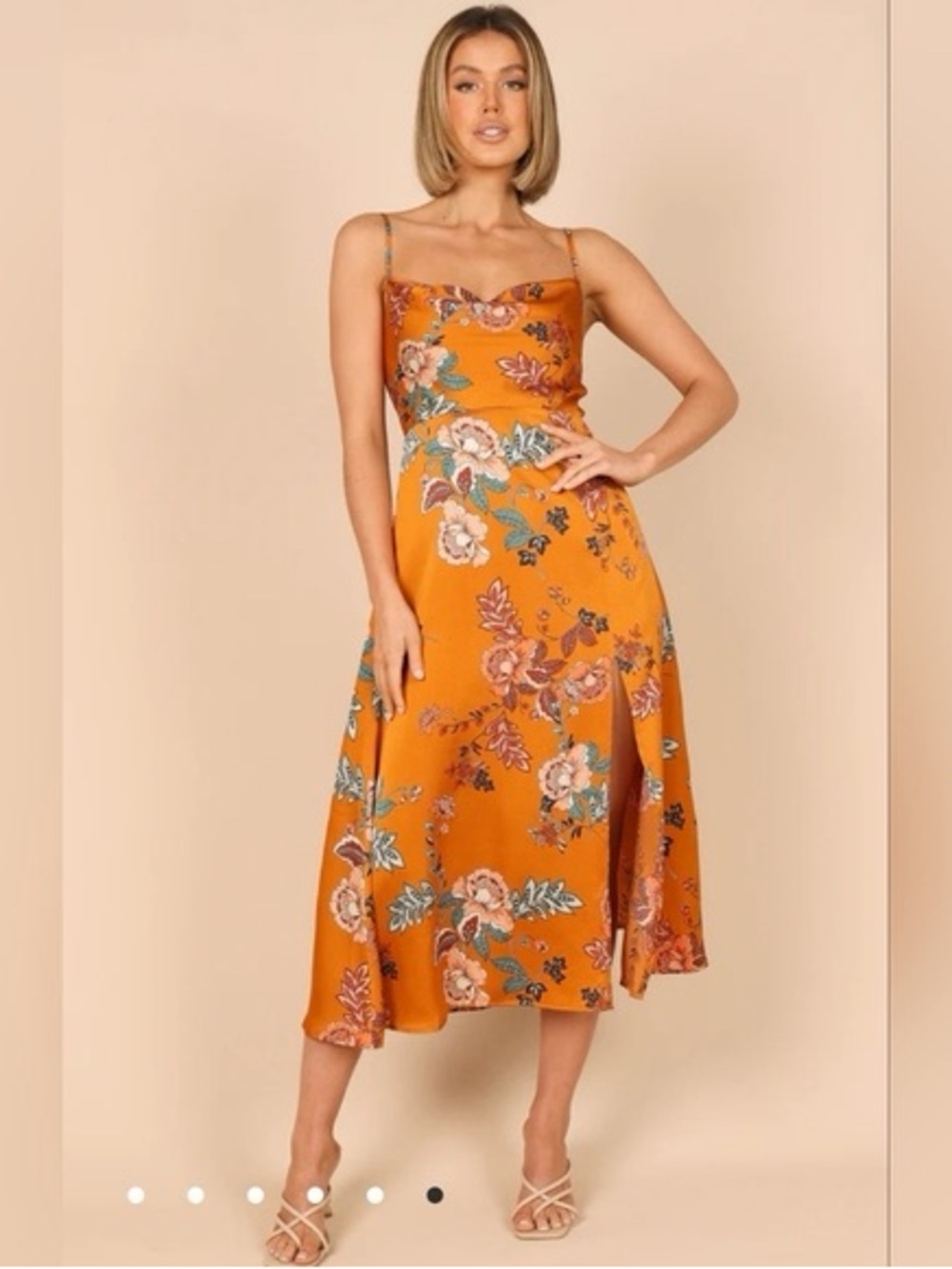 Selfie Leslie Floral Midi Dress Cottagecore Boho Garden Party Slip Dress S